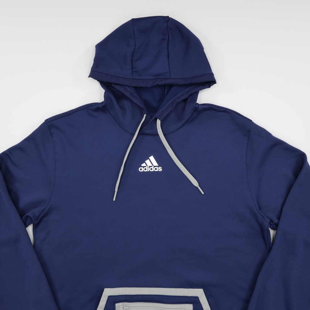 Adidas Men's Kangaroo Pocket Soft Fleece‎ Team Issue Pullover Hoodie Navy Size M - Picture 2 of 9